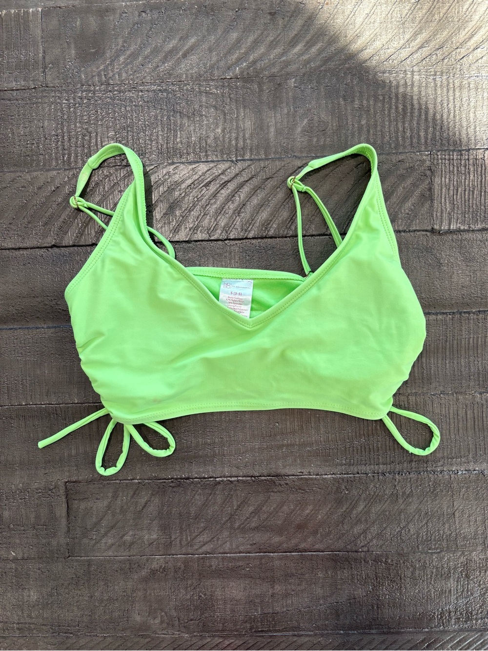 No Boundaries Green Bikini Top Size S (3-5)